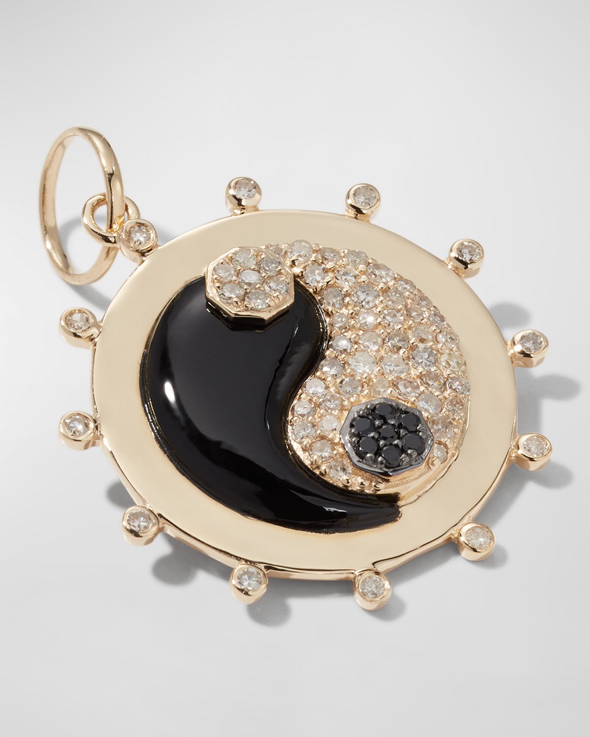 Kastel Jewelry 14k Yin-Yang Onyx and Diamond Pendant