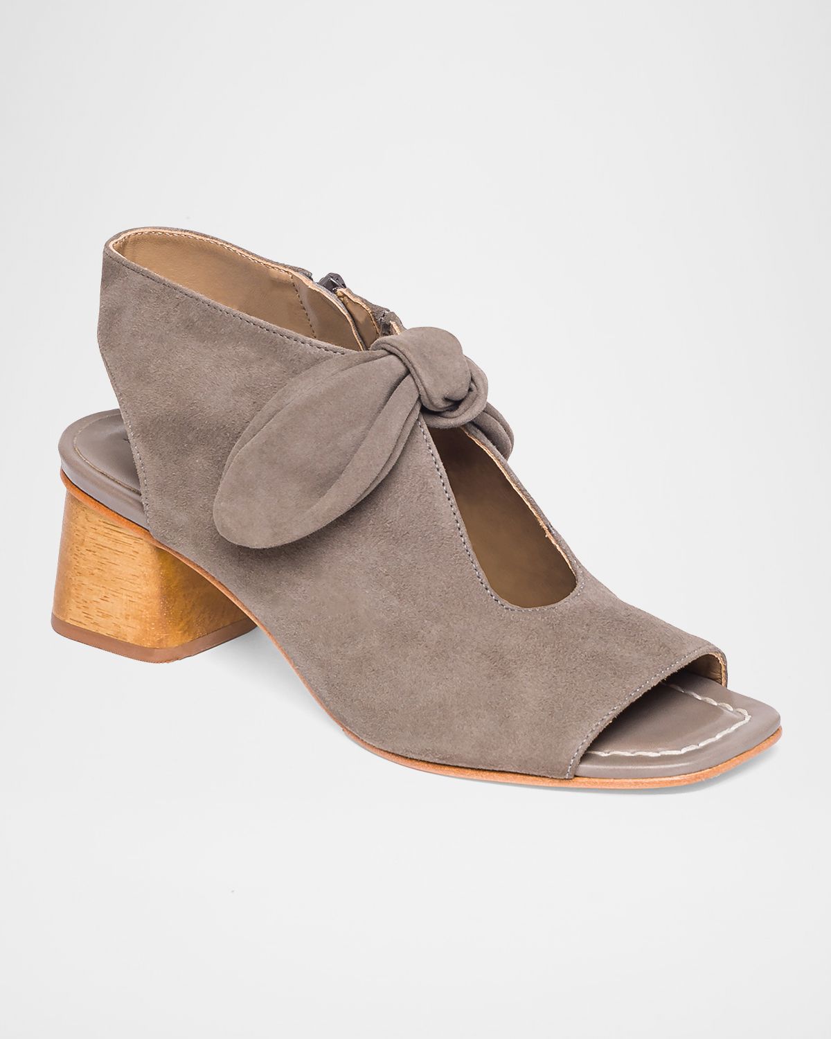 Bernardo Lizzie Suede Knot Zip Sandals