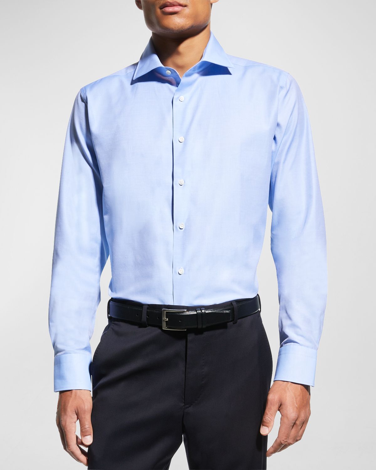 Canali Men 's Wrinkle-Resistant Solid Dress Shirt