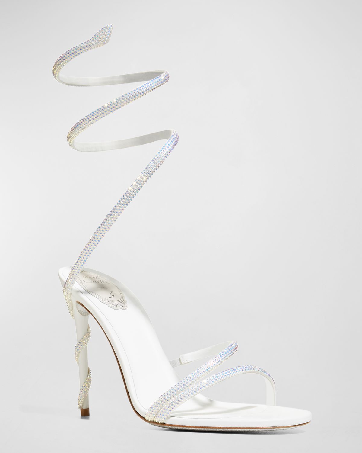 Rene Caovilla Strauss Snake Ankle-Wrap Sandals