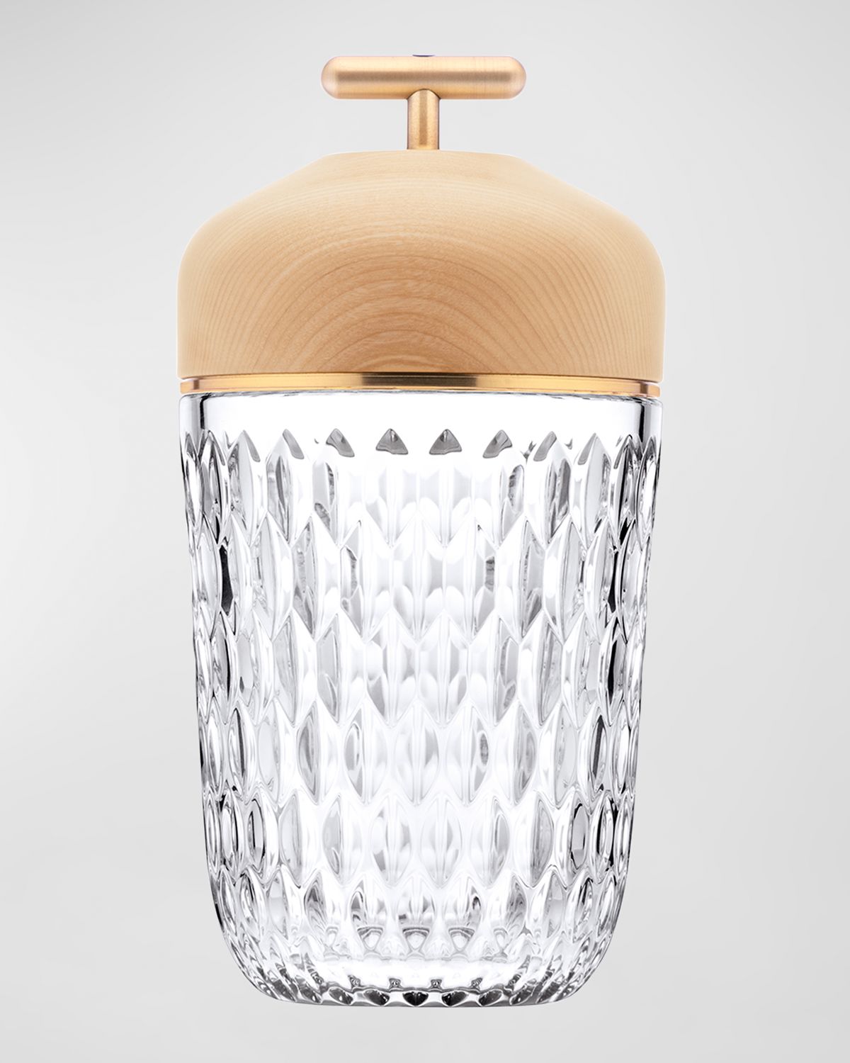 Saint Louis Crystal Folia Clear Woodbrushed Brass Finish Portable Lamp | Thumbnail 4