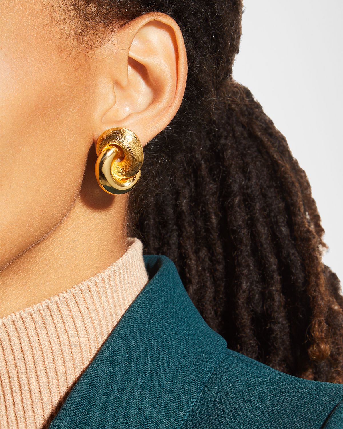 Ben-Amun 24k Gold Electroplate Circle Single Link Earrings