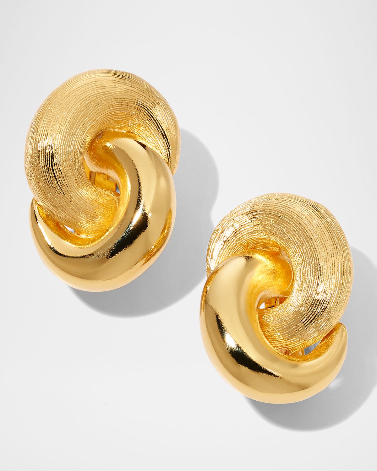 Ben-Amun 24k Gold Electroplate Circle Single Link Earrings
