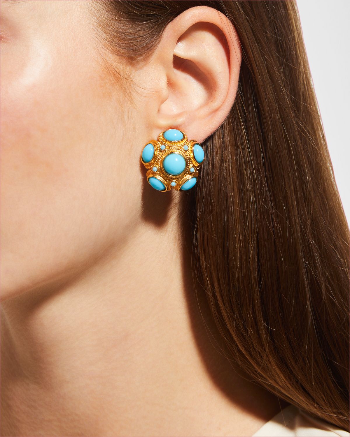 Ben-Amun Turquoise Ball Earrings