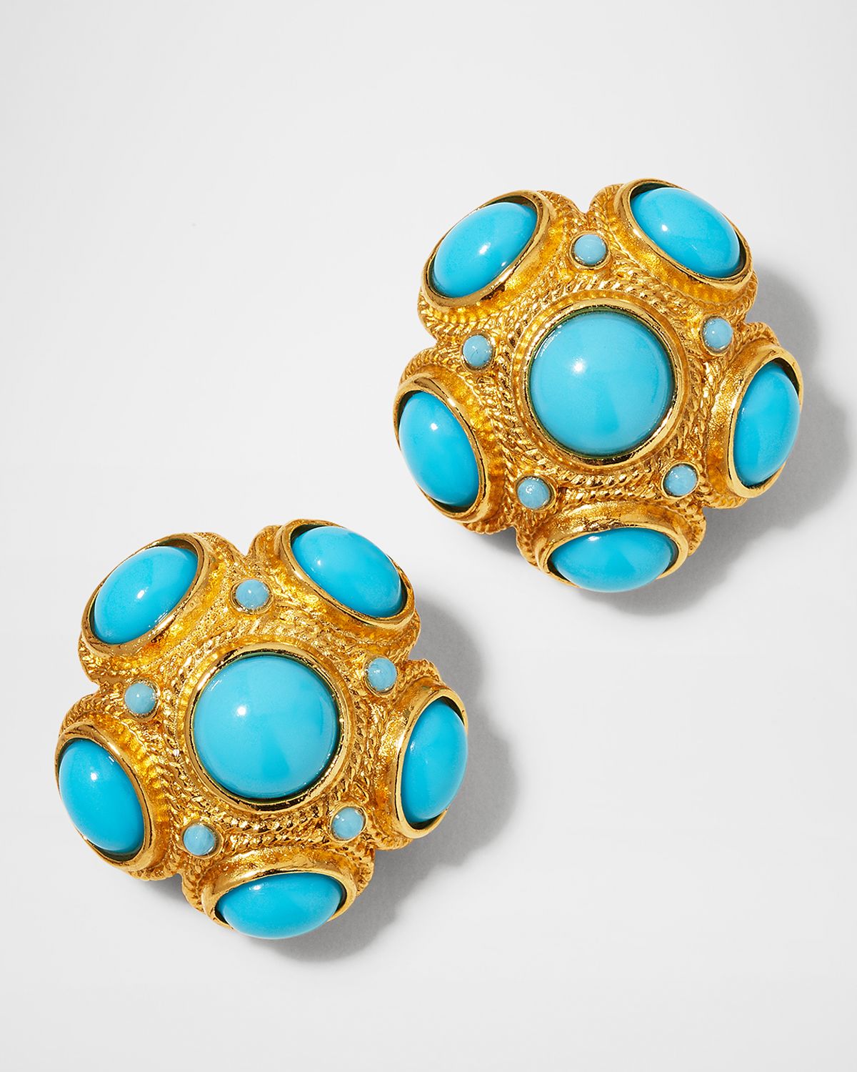 Ben-Amun Turquoise Ball Earrings