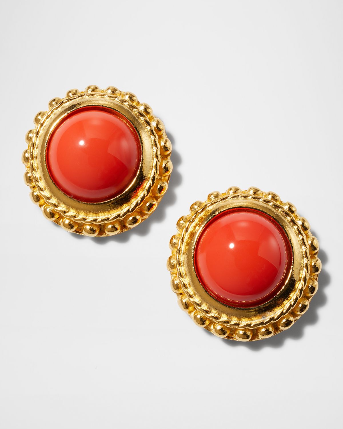 Ben-Amun Red Sphere Stud Earrings