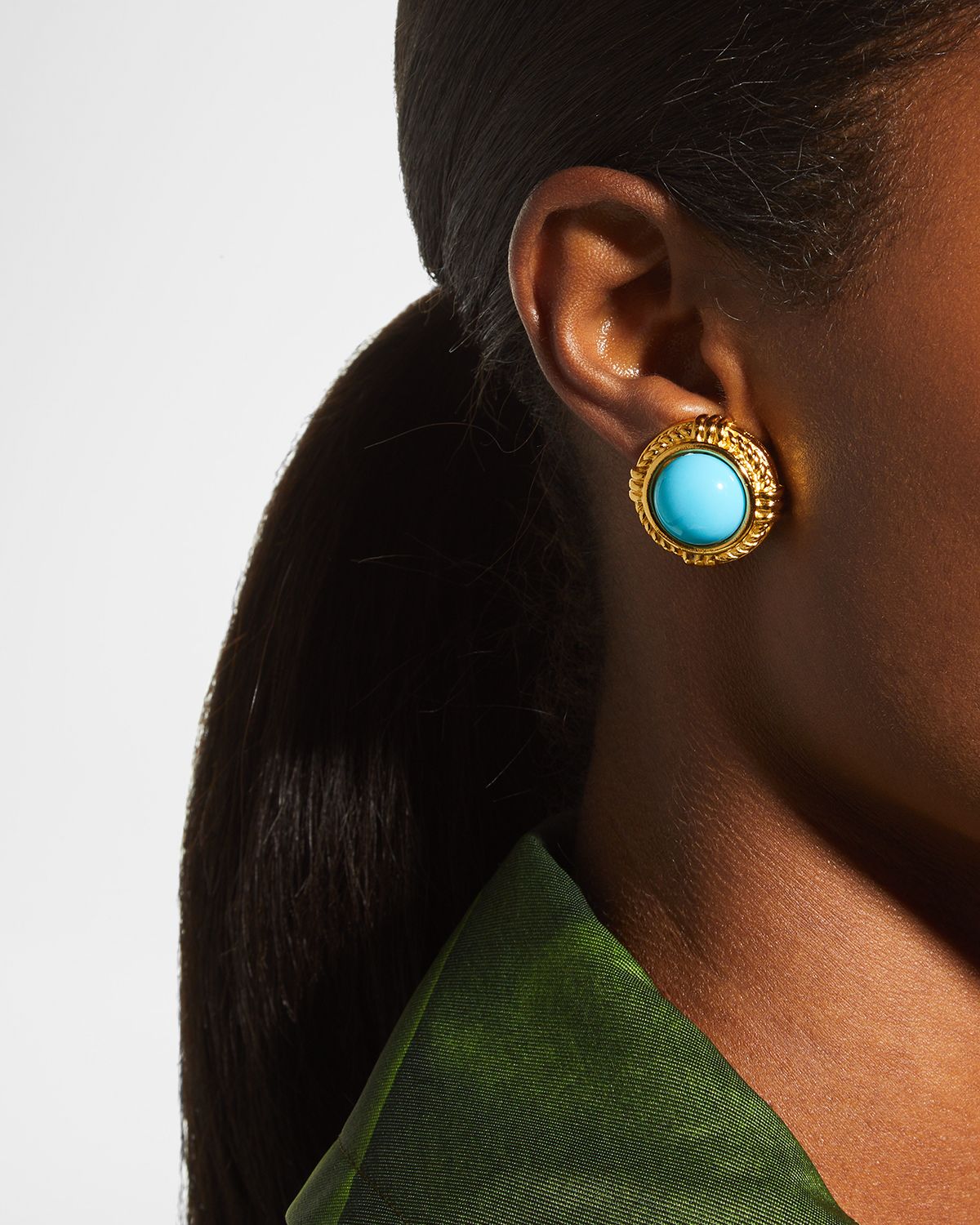 Ben-Amun Turquoise Sphere Stud Earrings