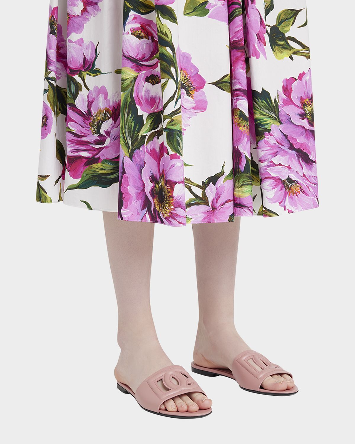 Dolce & Gabbana Cutout DG Flat Slide Sandals