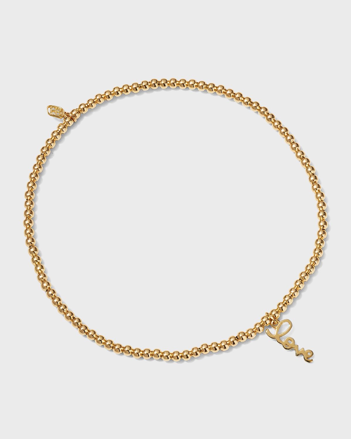 Sydney Evan 2mm Gold Bead Bracelet with Pure Love Charm