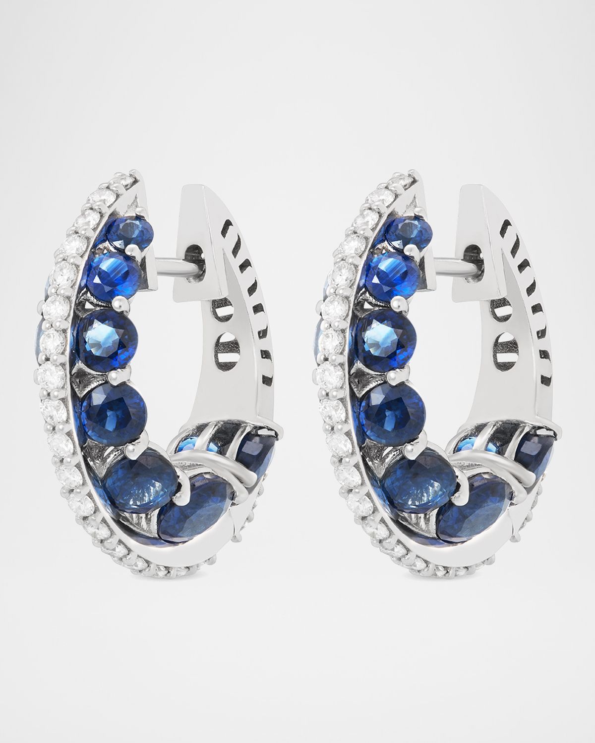 Miseno 18K White Gold Procida Hoop Earrings with Diamonds
