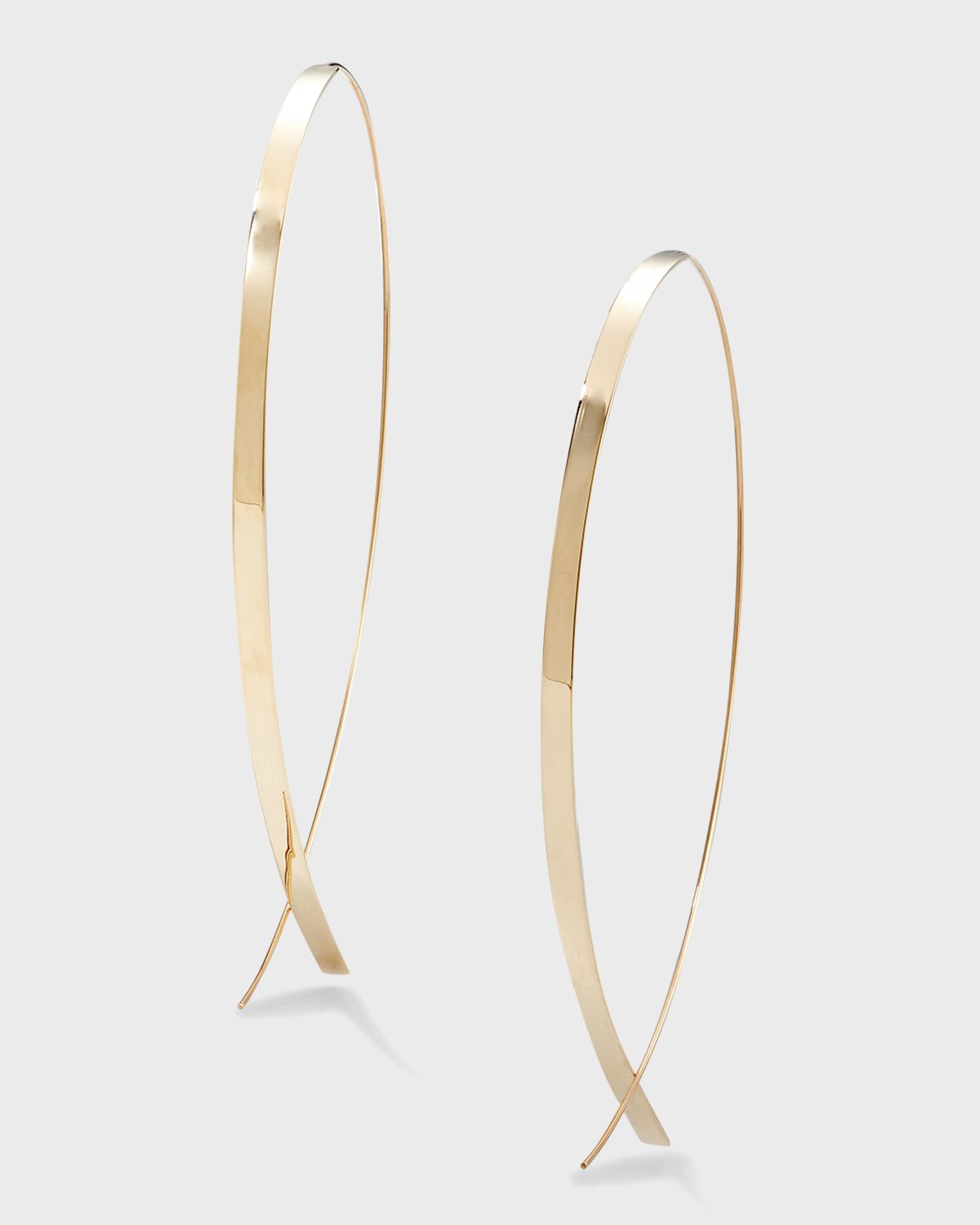 LANA 3mm Wide Flat Mega Upside Down Hoop Earrings