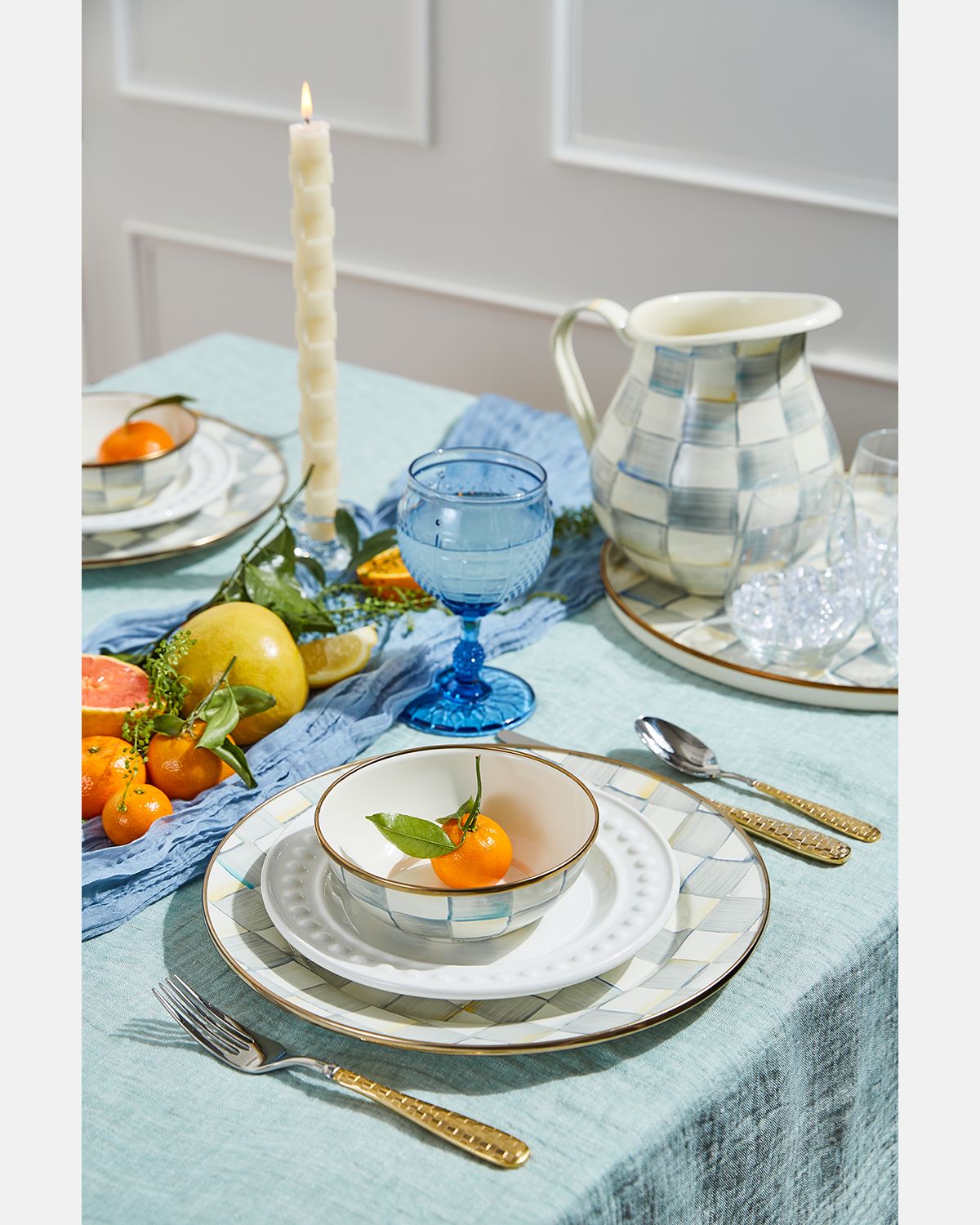 MacKenzie-Childs Sterling Check Everyday Bowl