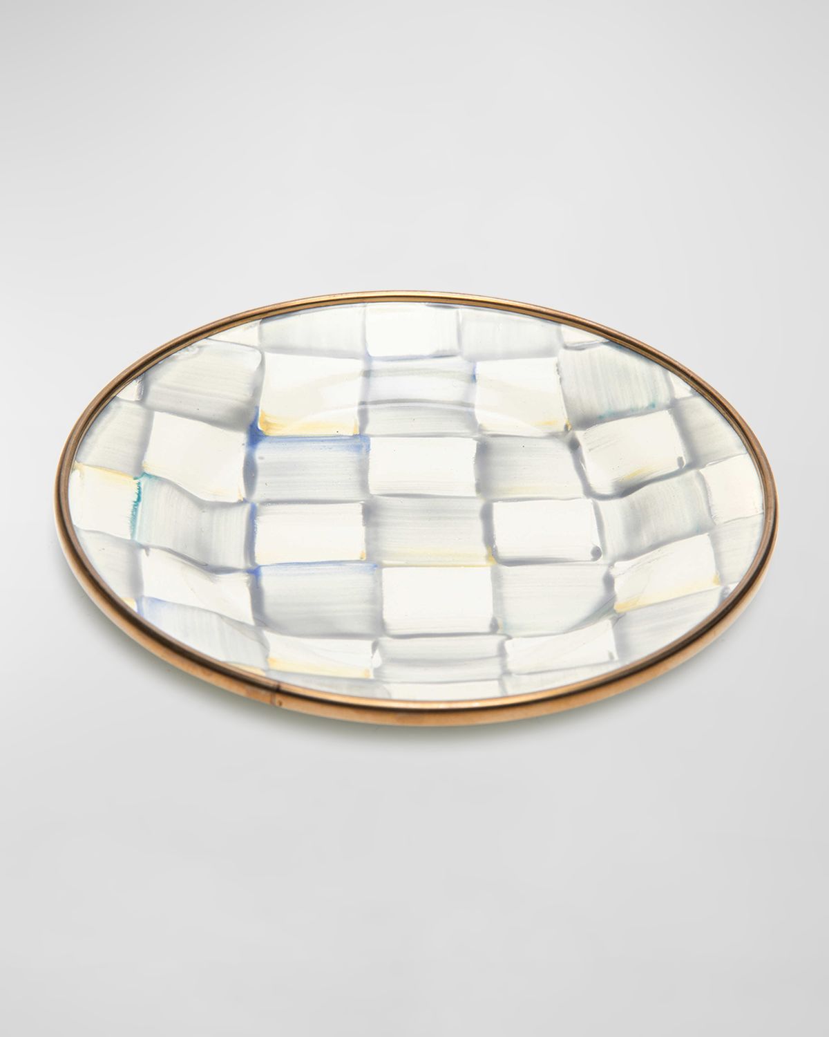 MacKenzie-Childs Sterling Check Enamel Canape Plates