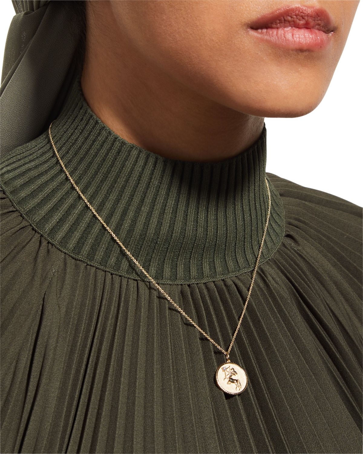 Sydney Evan Large Sagittarius Medallion Necklace