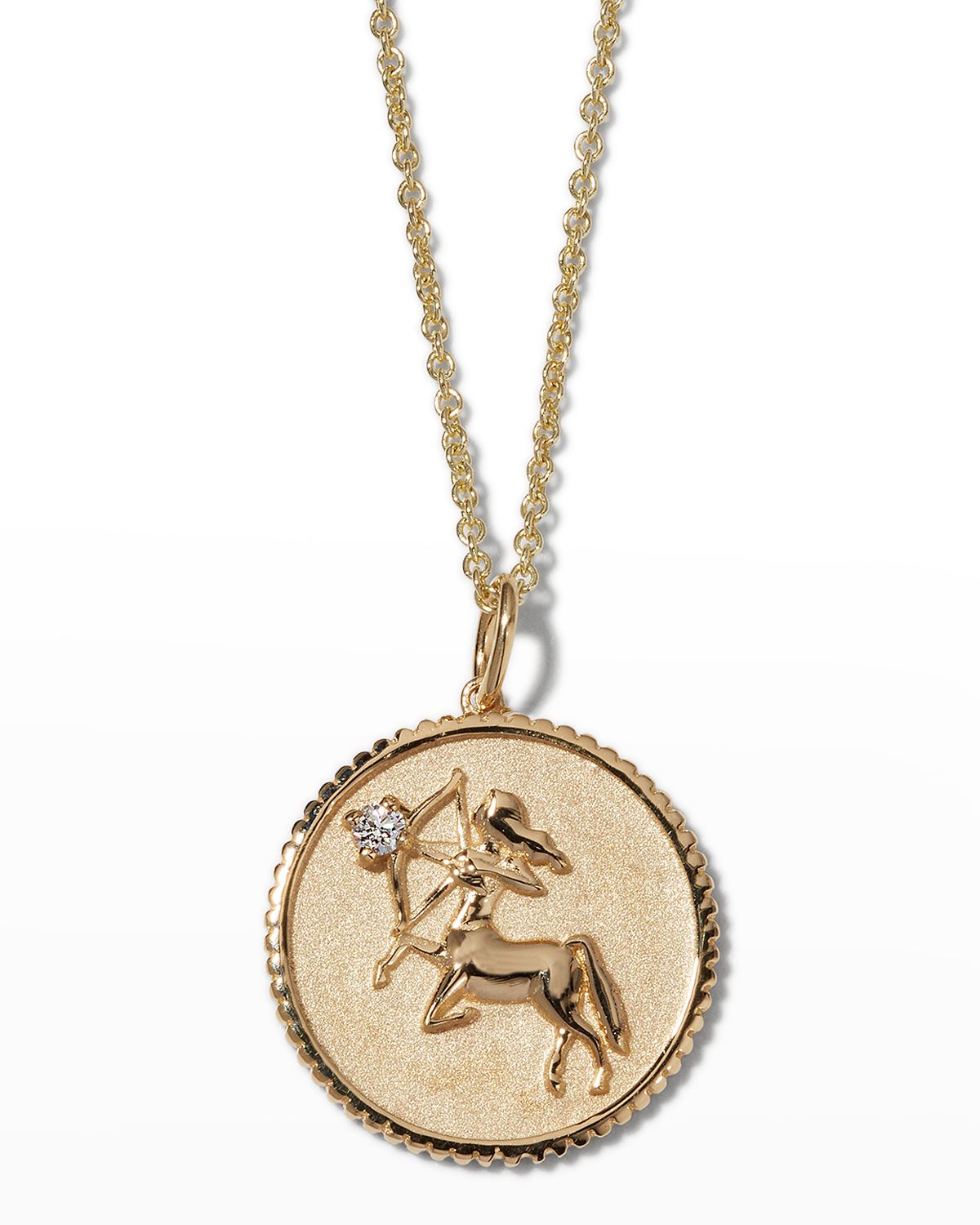 Sydney Evan Large Sagittarius Medallion Necklace