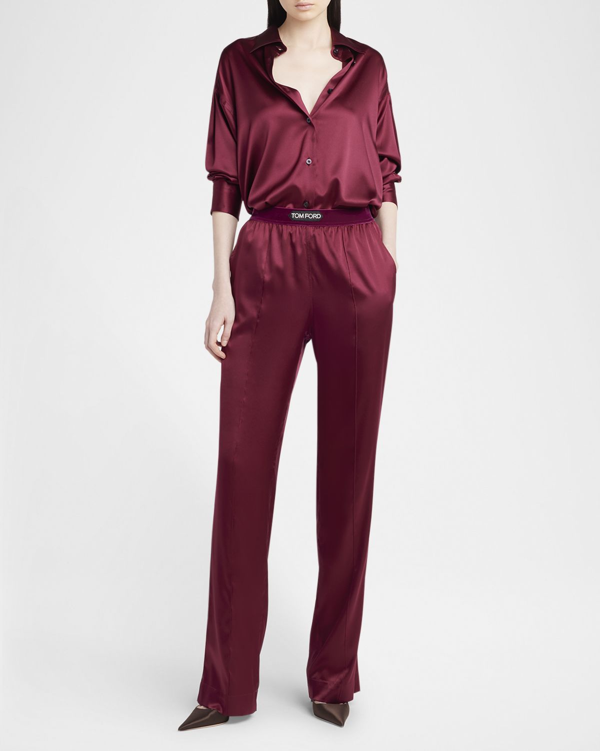 TOM FORD Logo-Banded Silk PJ Pants