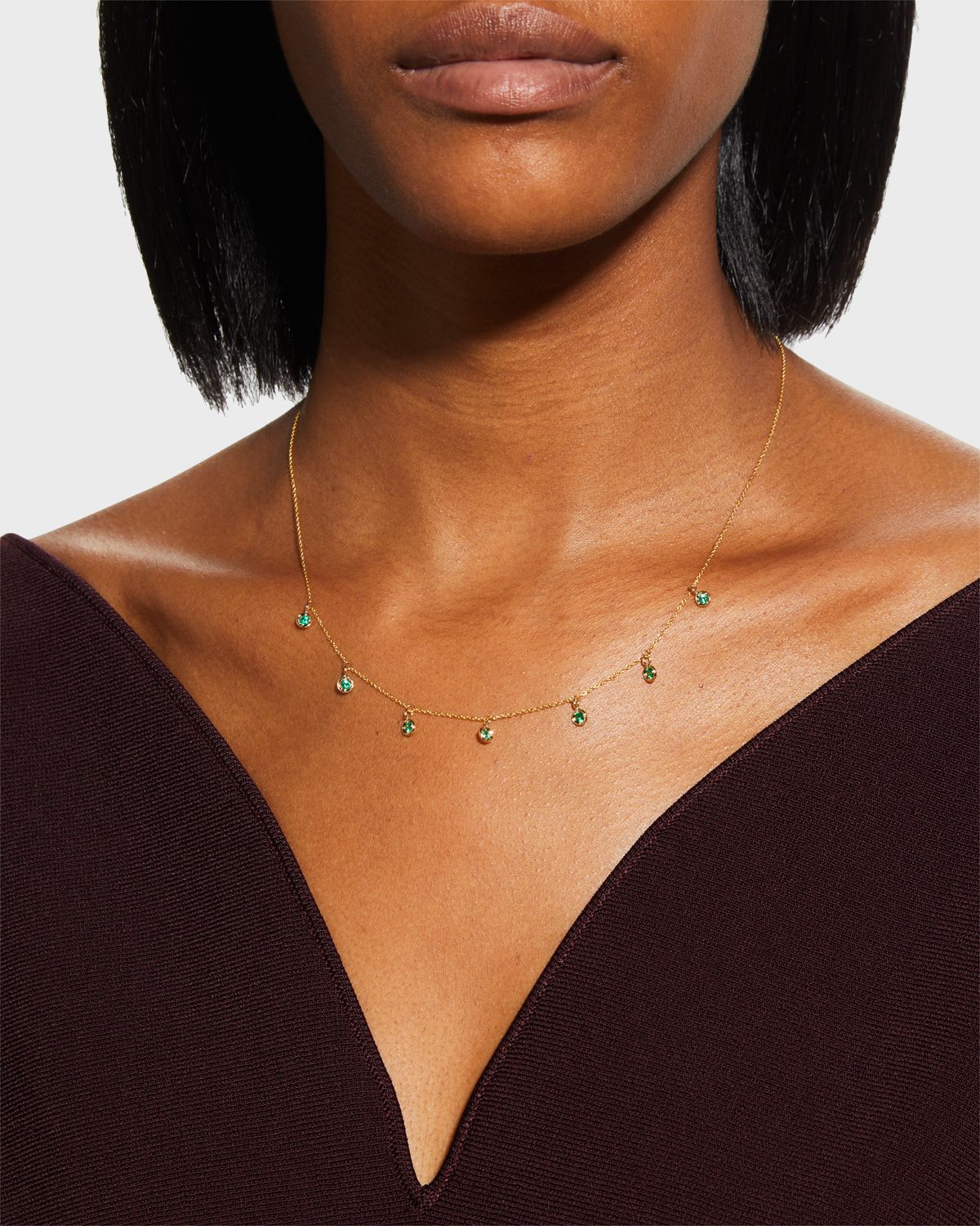 Roberto Coin 18K Yellow Gold Emerald 7-Dangle Necklace