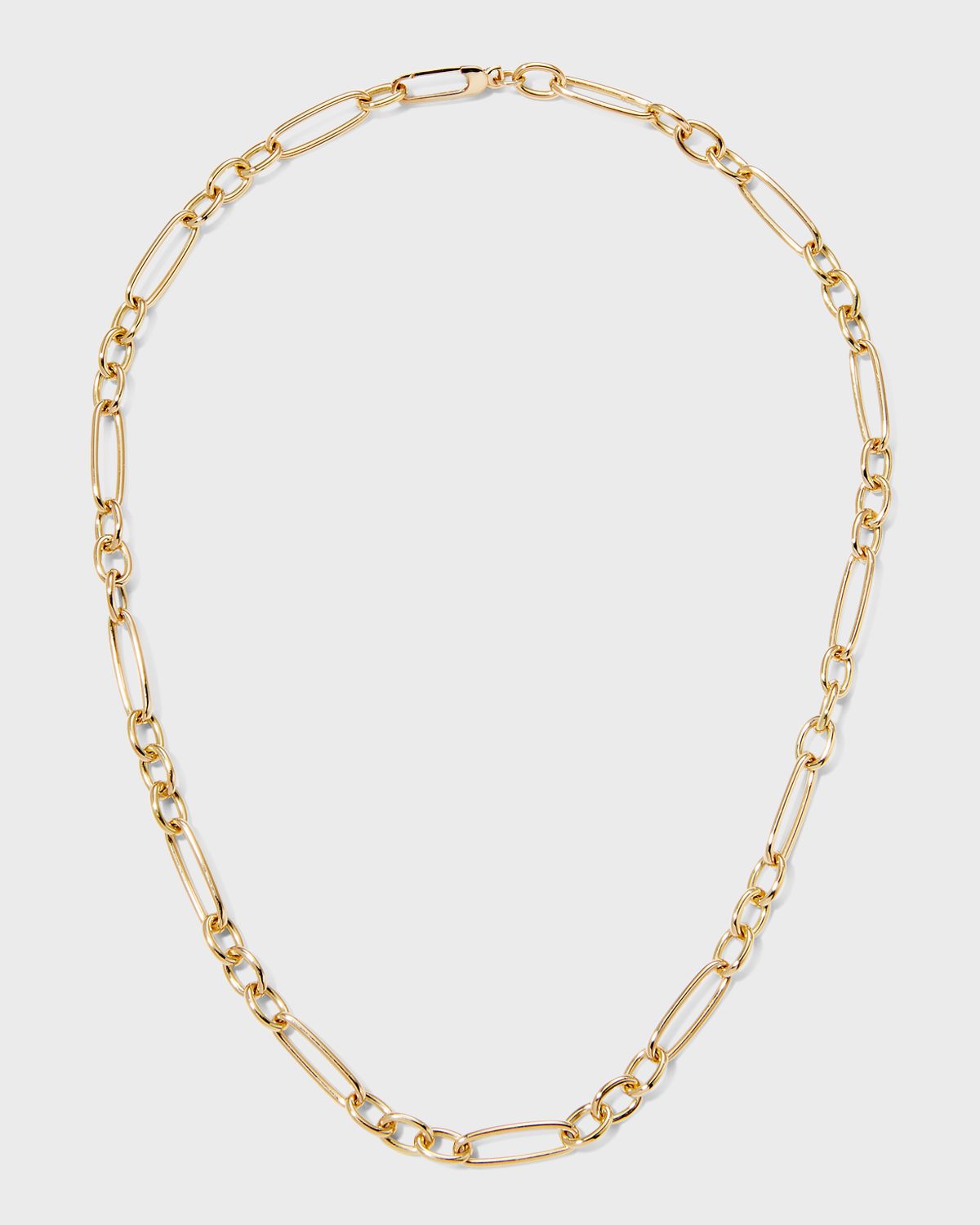 Roberto Coin Yellow Gold Alternating Long and Short Oval Link Chain Necklace, 18"L