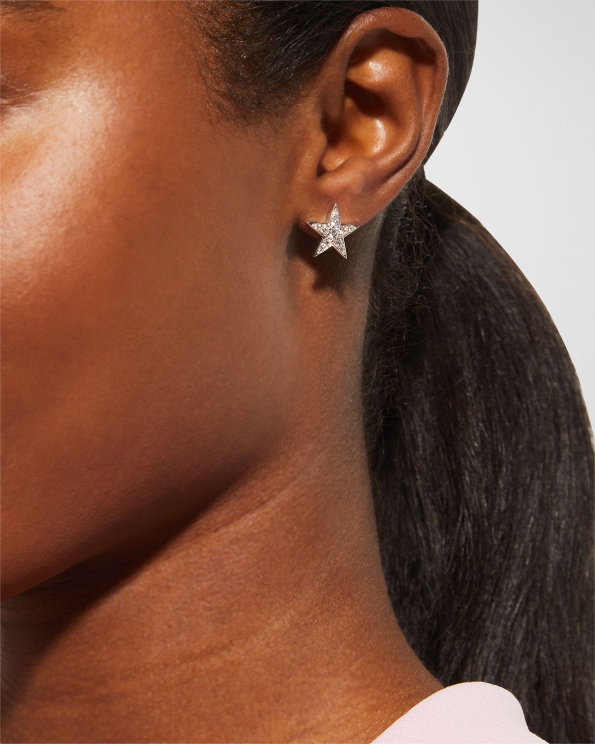 Roberto Coin 18K White Gold Diamond Star Earrings