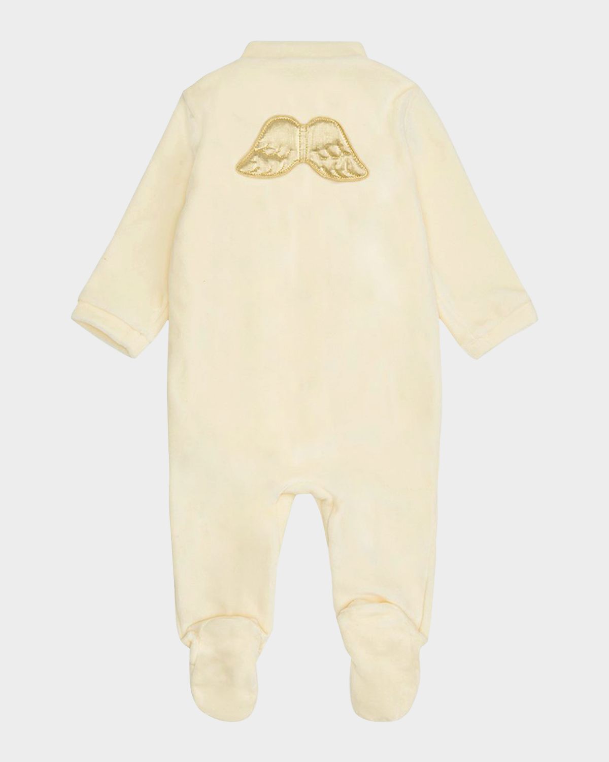 Marie Chantal Girl 's Velour Golden Angel Wing Footie Pajamas, Size Newborn-18M | Thumbnail 5 Marie Chantal Girl 's Velour Golden Angel Wing Footie Pajamas, Size Newborn-18M | Thumbnail 5