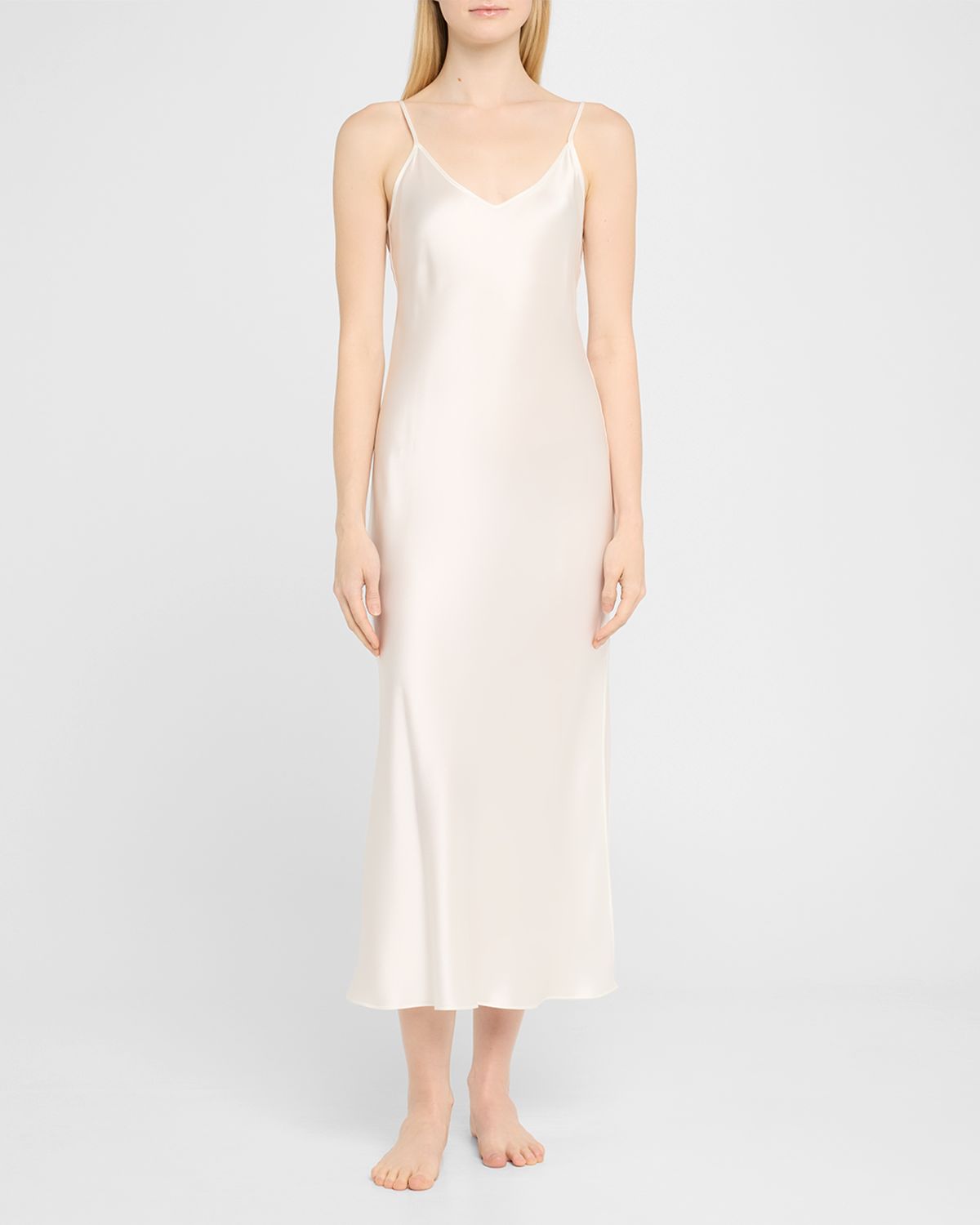 Christine Lingerie Long Silk Satin Nightgown