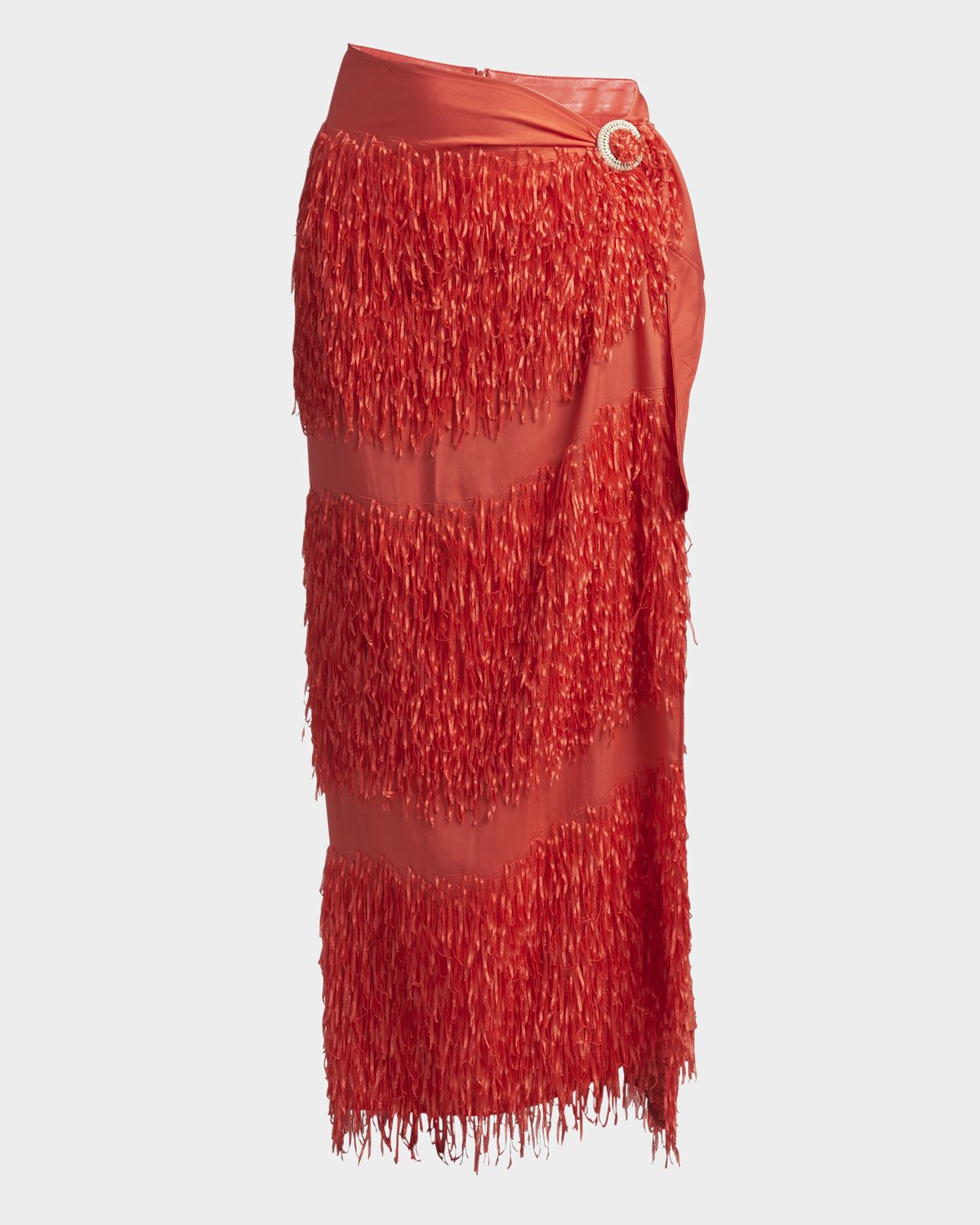 Giorgio Armani Fringe Sarong Maxi Skirt