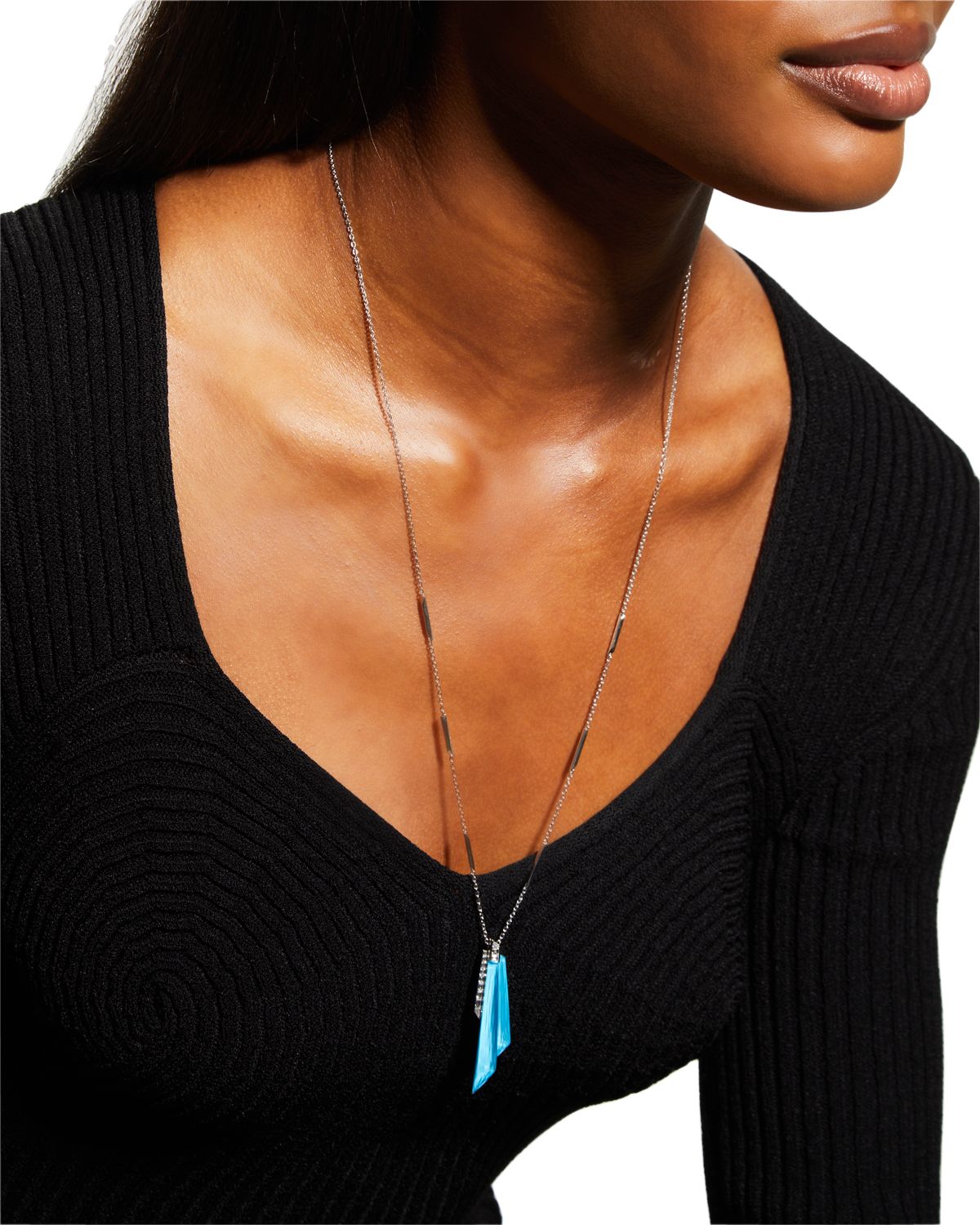 Stephen Webster Shard Pendant Necklace with Turquoise Clear Quartz