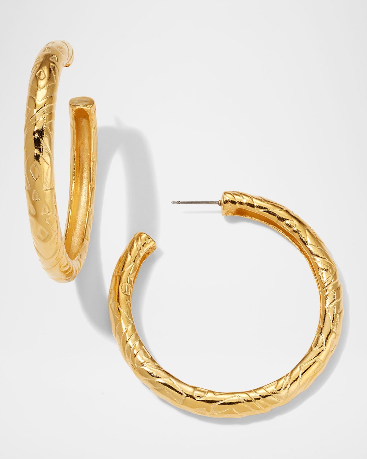 Ben-Amun Textured Gold Hoop Earrings