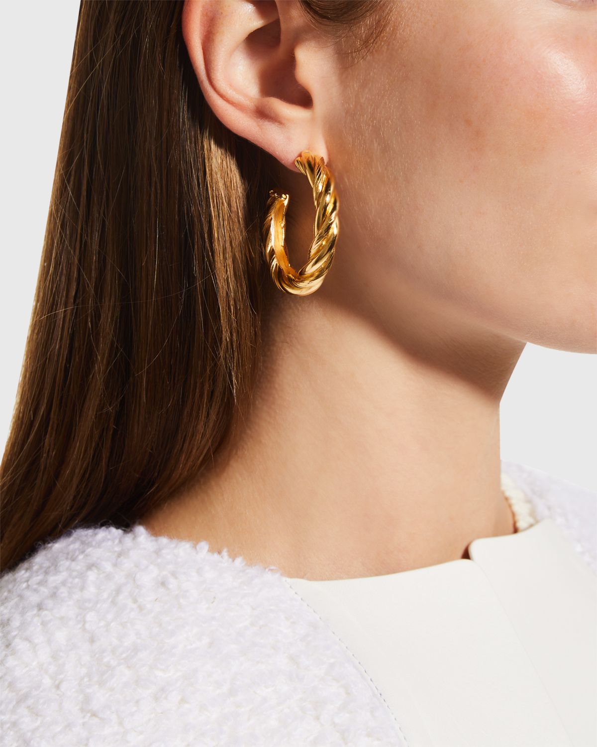Ben-Amun Twisted Gold Hoop Earrings