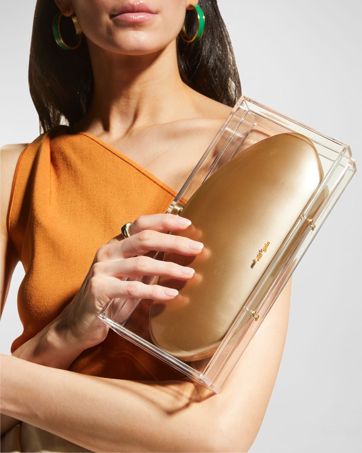 Cult Gaia Annika Clear Acrylic Clutch Bag