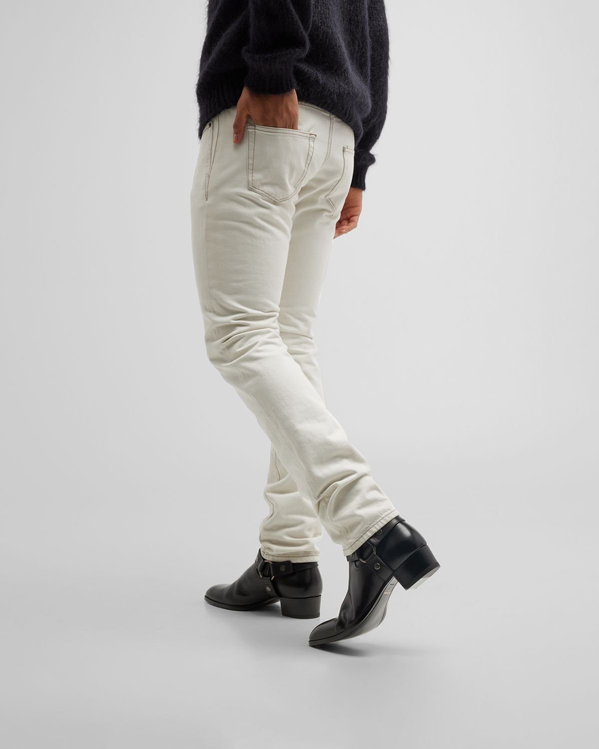 Saint Laurent Men 's Wyatt 40 Harness Biker Boots | Thumbnail 6