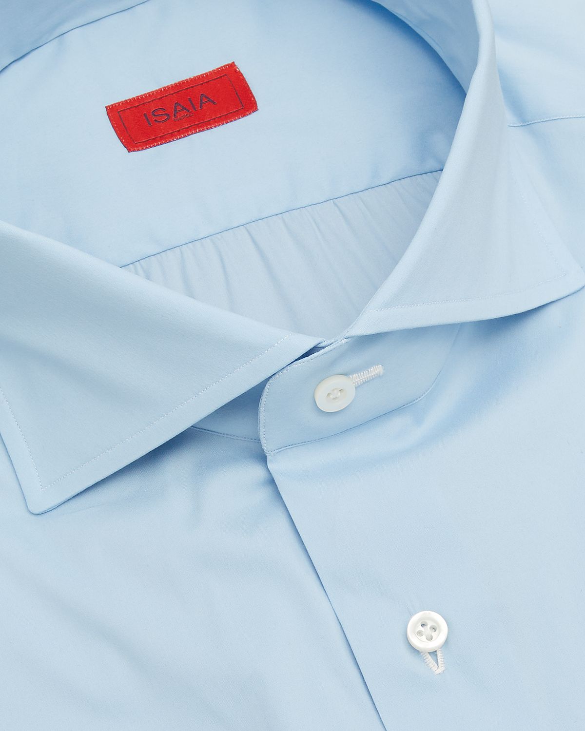 Isaia Men 's Solid Long-Sleeve Cotton Dress Shirt