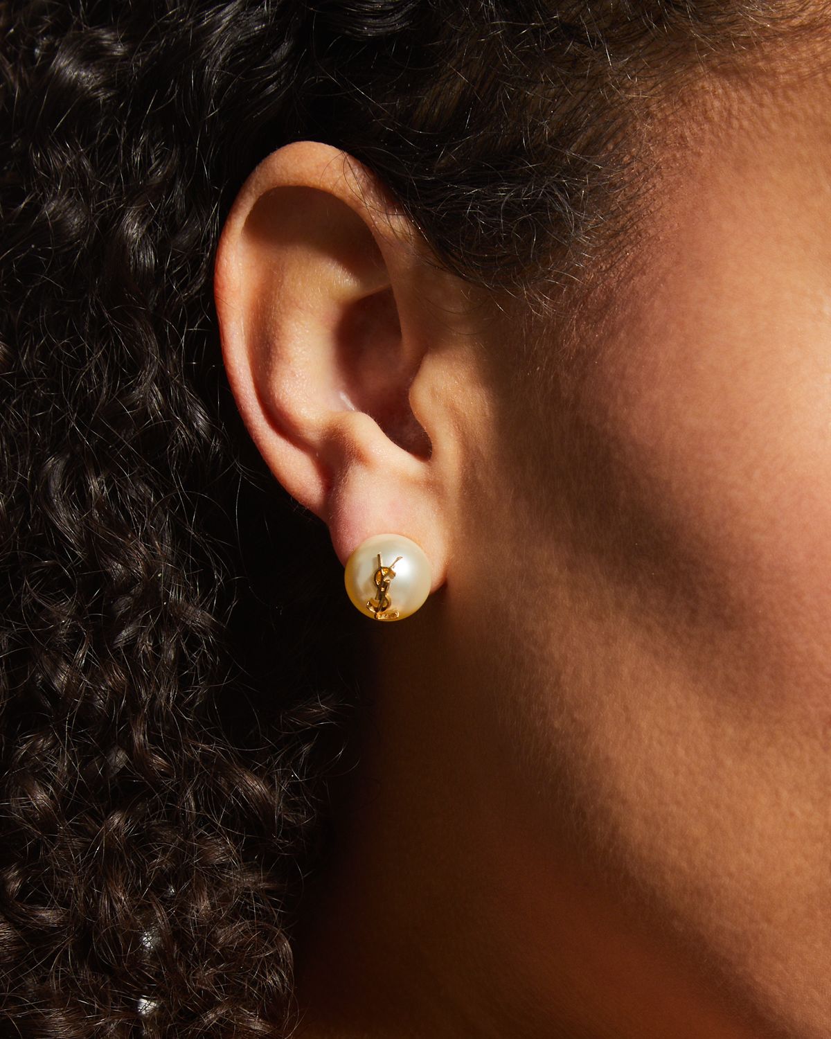 Saint Laurent YSL Pearly Stud Earrings