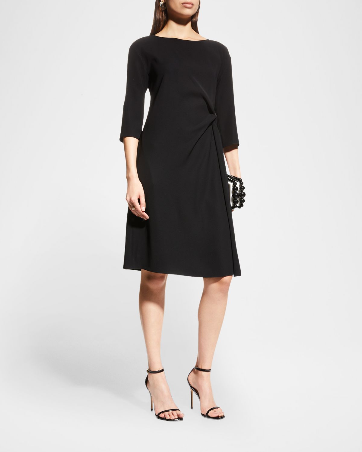 Emporio Armani Techno Cady Gathered Shift Dress