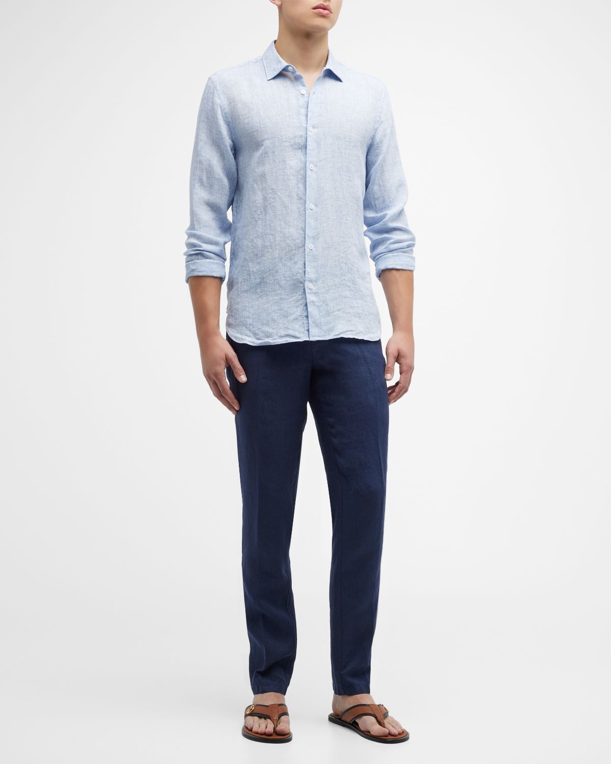 Orlebar Brown Men 's Giles Linen Sport Shirt