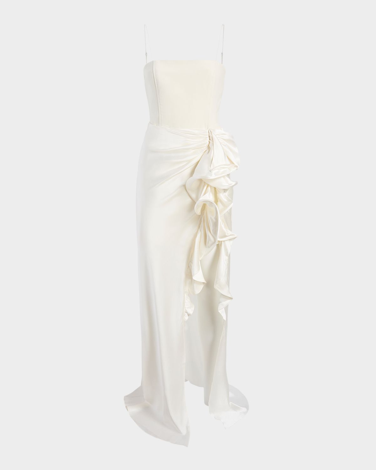 Cinq a Sept Drina Sleeveless Satin Wrap Gown