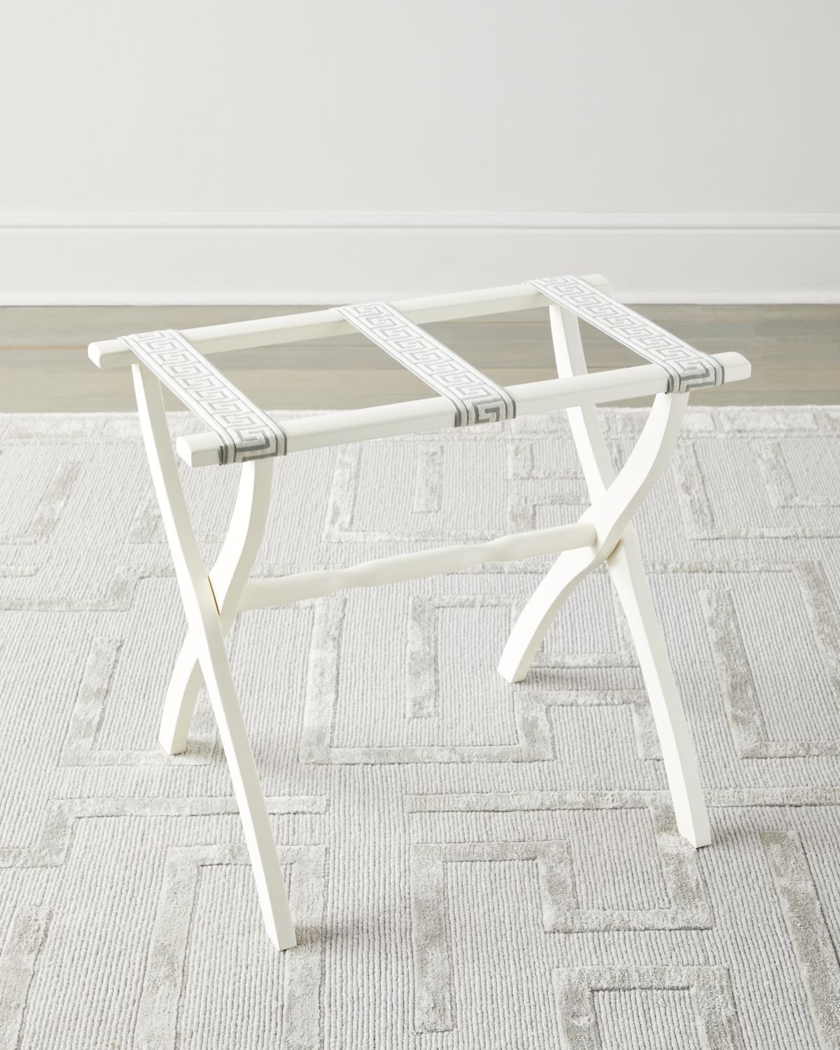 Gate House Furniture Greek Key Straps Luggage Rack | Thumbnail 4 Gate House Furniture Greek Key Straps Luggage Rack | Thumbnail 4