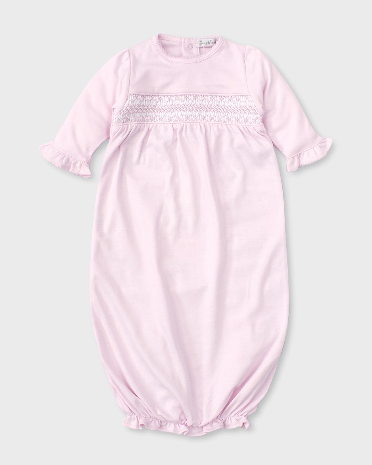 Kissy Kissy Girl 's Hand-mocked Ruffle Gown, ize Newborn | Thumbnail 3