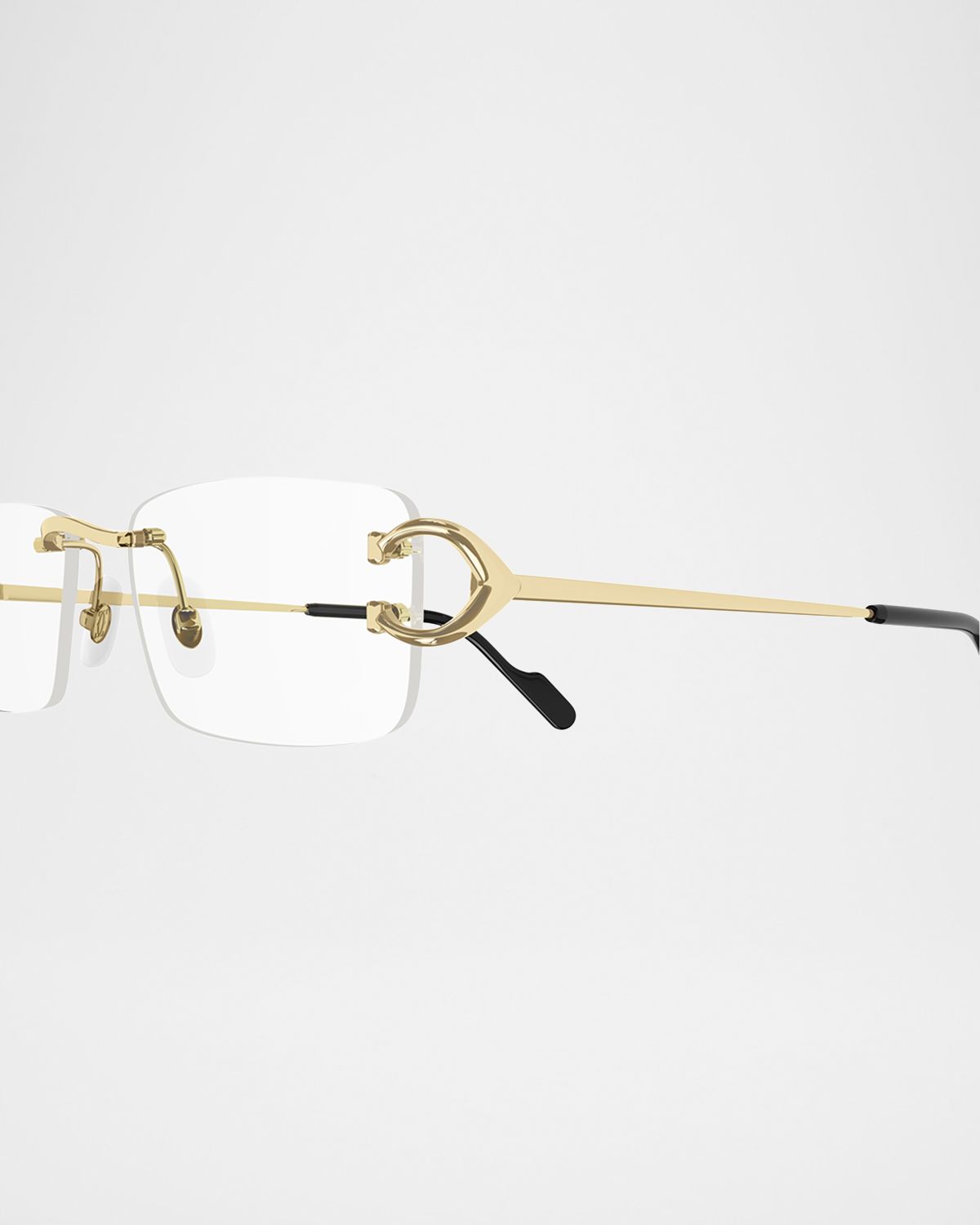 Cartier Men 's Rimless Metal Optical Glasses