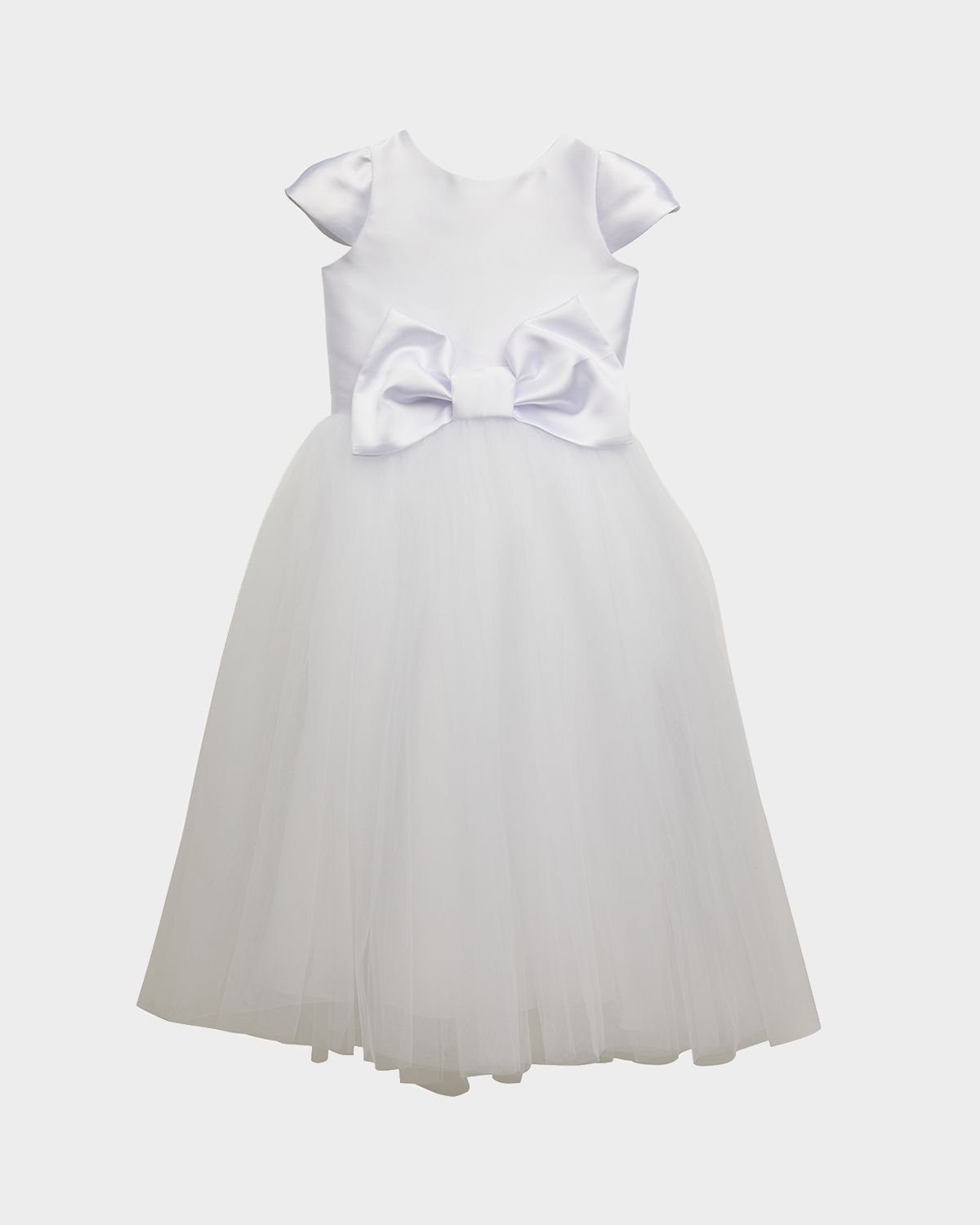 White Label by Zoe Girl 's Elizabeth Satin Bow Tulle Dress, Size 2-12 | Thumbnail 6 White Label by Zoe Girl 's Elizabeth Satin Bow Tulle Dress, Size 2-12 | Thumbnail 6