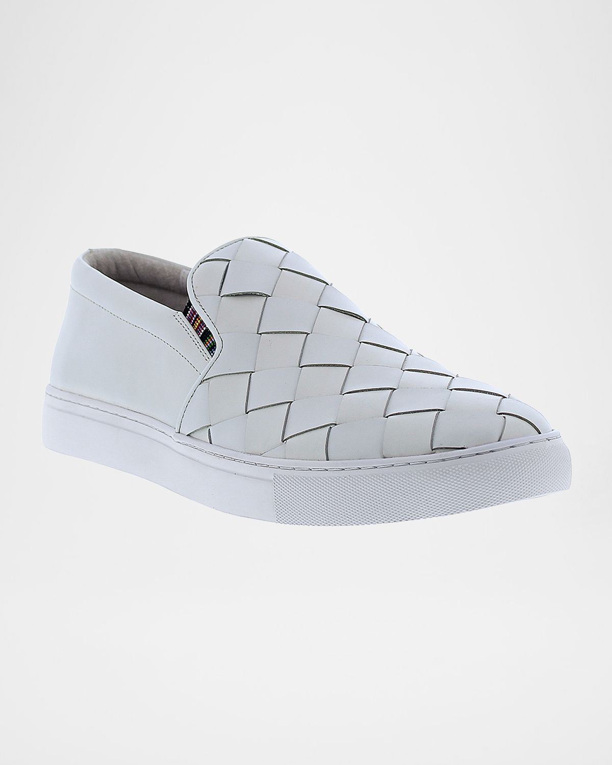 Robert Graham Men 's Erosion Woven Leather Low-Top Sneakers