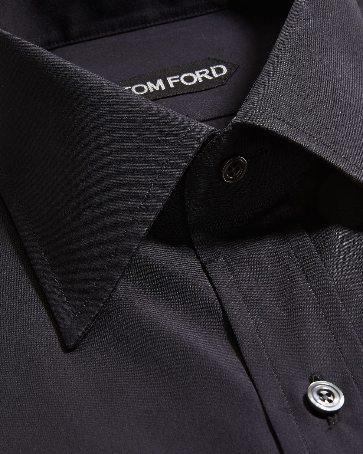 TOM FORD Men 's Solid Cotton Dress Shirt