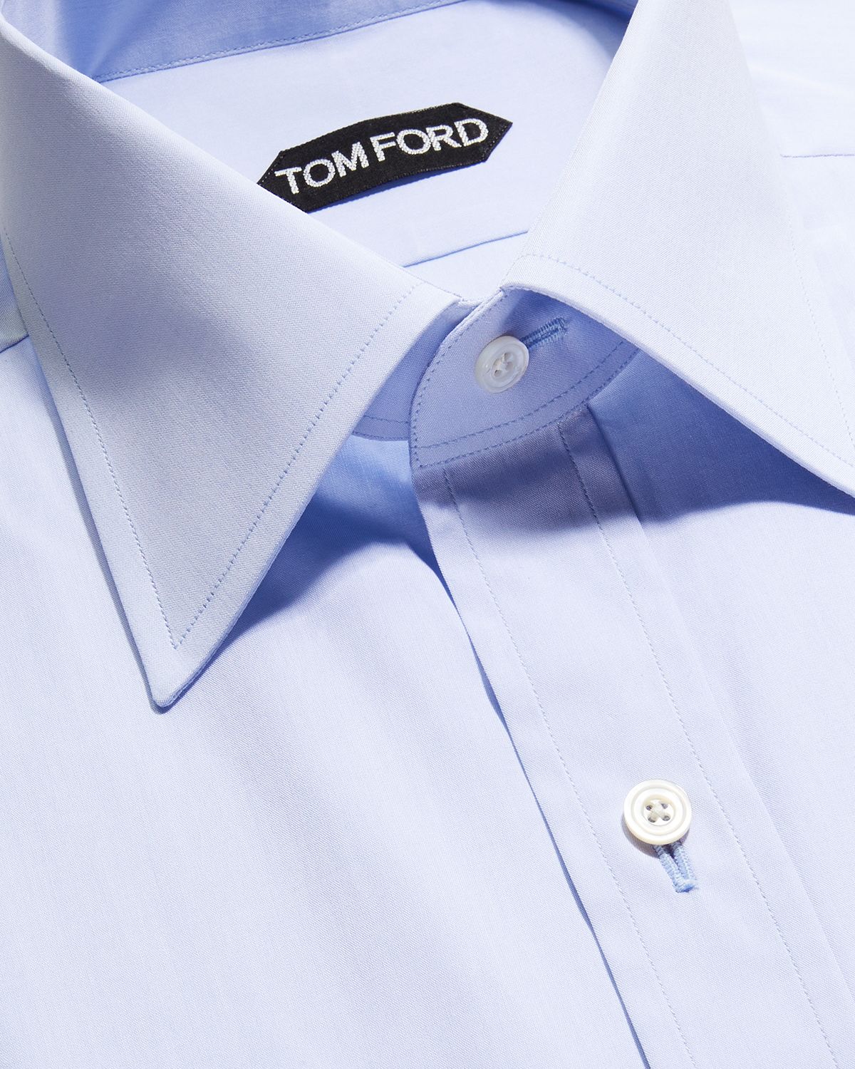 TOM FORD Men 's Solid Point Collar Dress Shirt | Thumbnail 7 TOM FORD Men 's Solid Point Collar Dress Shirt | Thumbnail 7
