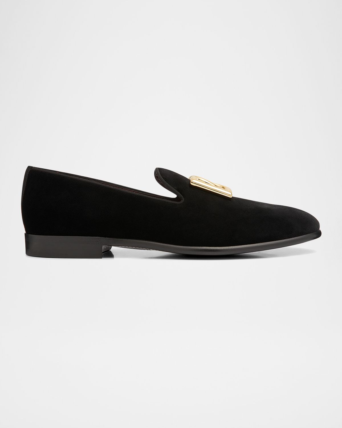 Dolce & Gabbana Men 's Logo Velvet Dress Loafers
