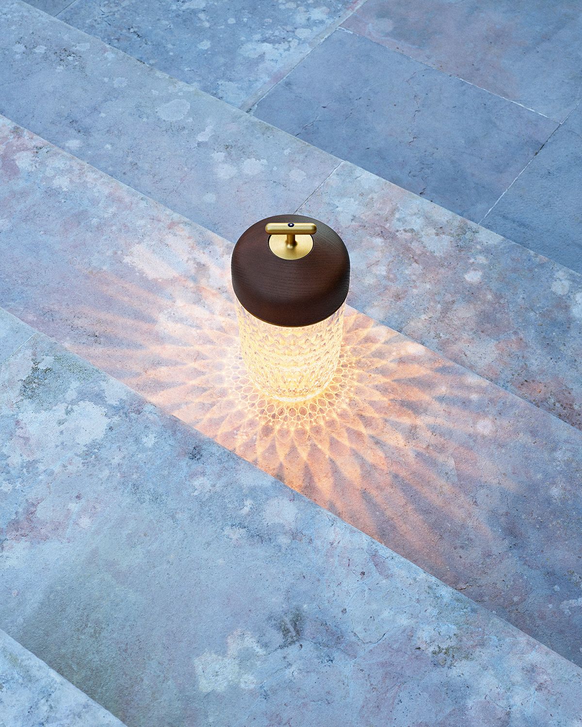 Saint Louis Crystal Folia Dark Wood Portable Lamp