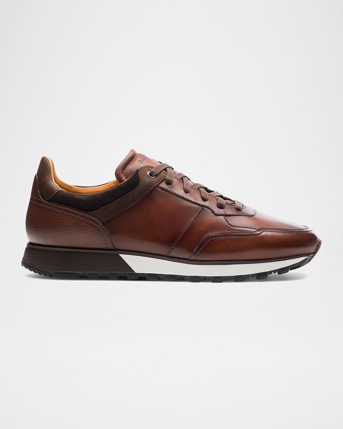 Magnanni Men 's Arco Mix-Leather Trainer Sneakers