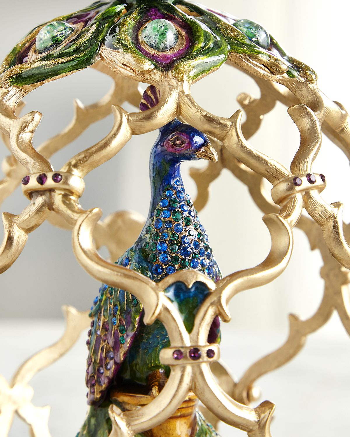 Jay Strongwater Decorative Peacock Egg