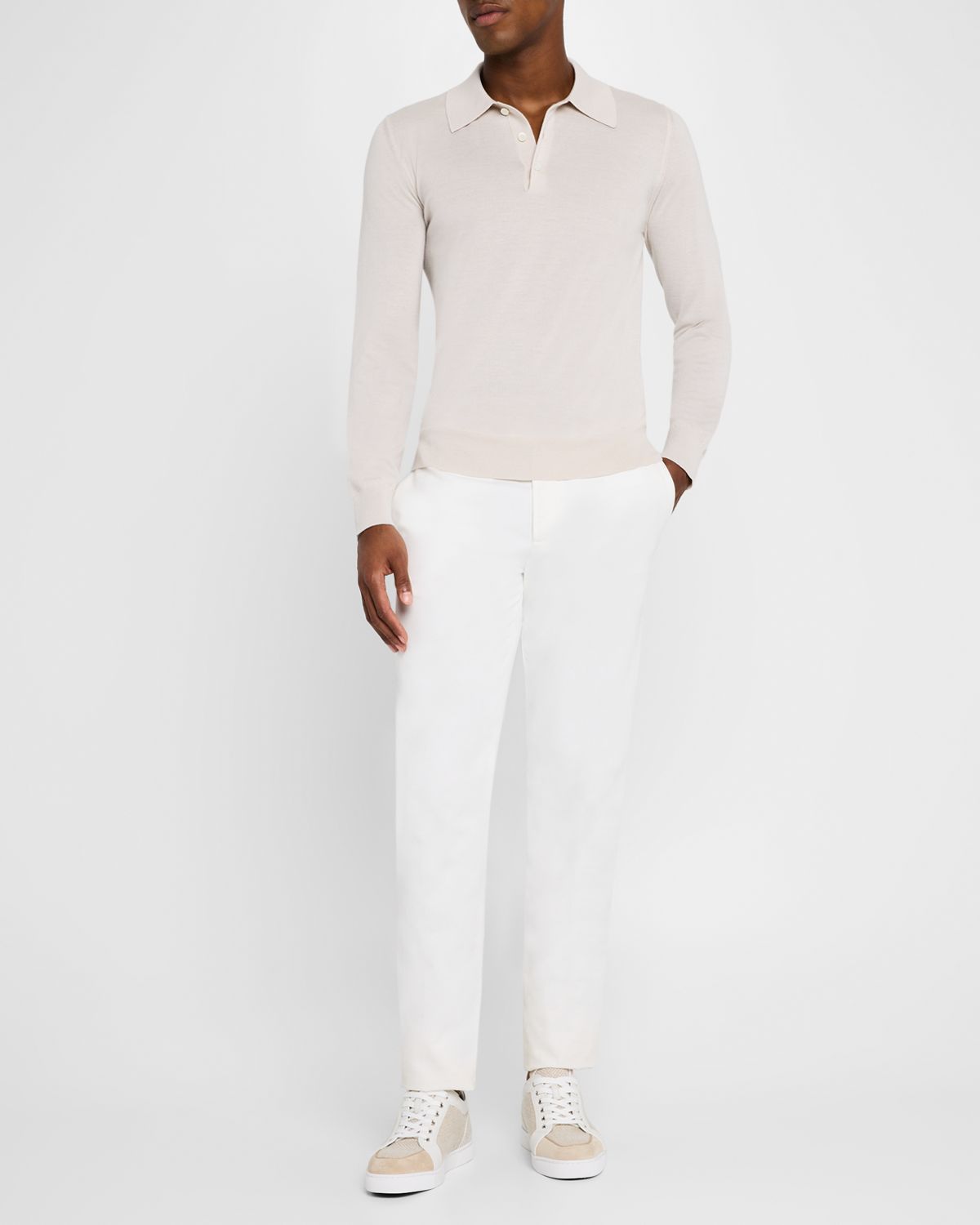 Brioni Men 's Cashmere-Silk Polo Sweater