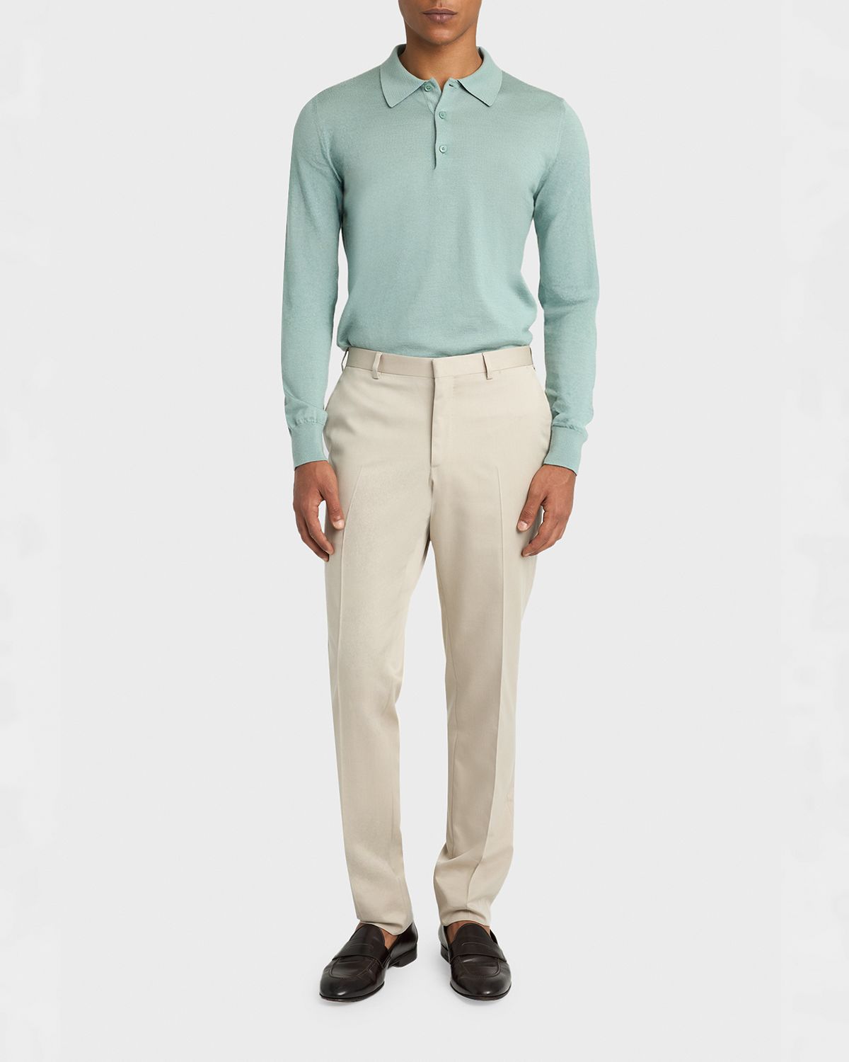 Brioni Men 's Cashmere-Silk Polo Sweater | Thumbnail 5 Brioni Men 's Cashmere-Silk Polo Sweater | Thumbnail 5