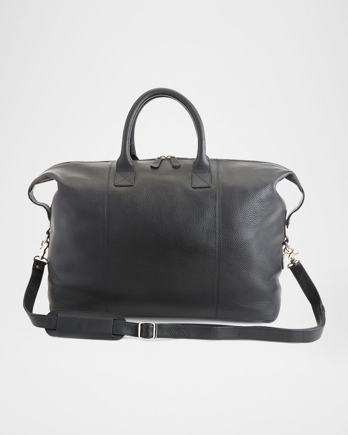 ROYCE New York Monogrammed Leather Duffel Bag with Suitcase Handle Strap